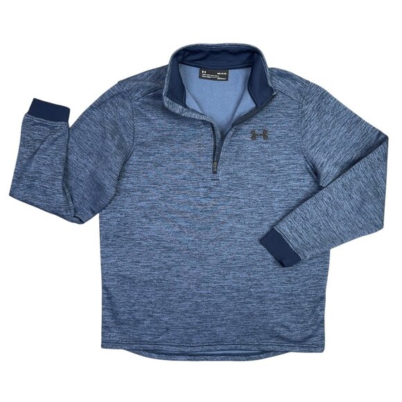 Under Armour 1/4 Quarter Zip Fleece Pullover Mens Medium M Blue Coldgear 1320745 - Picture 1 of 10